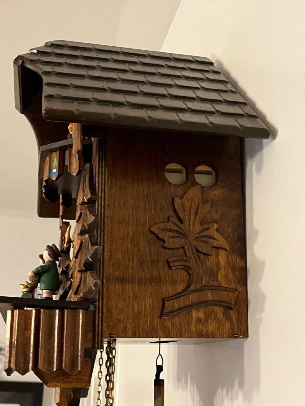 Cuendet Swiss Musical Black Forest Chalet Cuckoo Clock - Great Condition